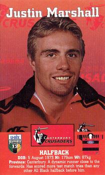 1998 Caltex Super 12 Stickers #NNO Justin Marshall Front